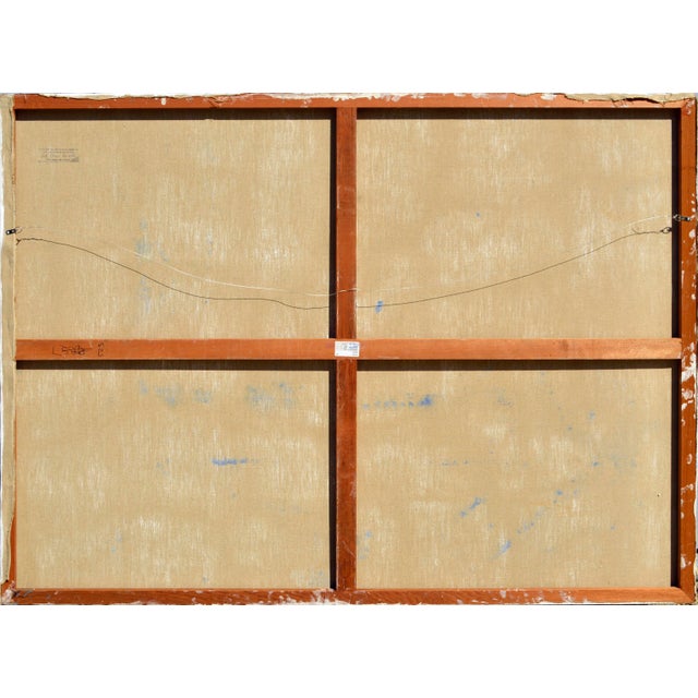 Erle Loran 1980s "Trees Over Water" Abstract Landscape Acrylic Painting For Sale - Image 4 of 5