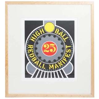 Robert Indiana "Highball on the Redball Manifest" 1997 Framed Serigraph Signed For Sale