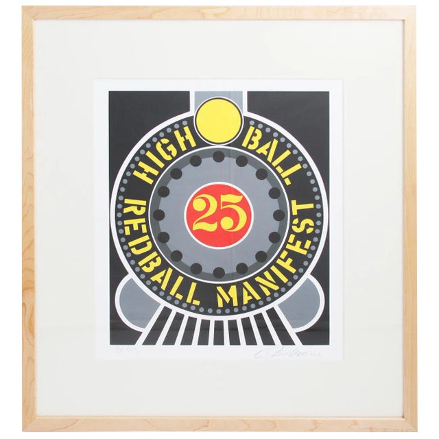 Robert Indiana "Highball on the Redball Manifest" 1997 Framed Serigraph Signed For Sale
