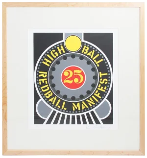 Robert Indiana "Highball on the Redball Manifest" 1997 Framed Serigraph Signed
