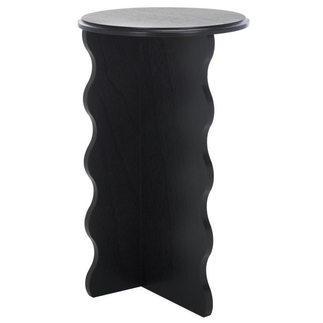 Lilith Wavy Accent Table in Matte Black For Sale In Philadelphia - Image 6 of 8