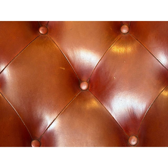 Mid 20th Century Pair of Burgundy Tufted Leather Chairs For Sale In Phoenix - Image 6 of 6