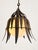 1950s Spanish Copper-Plated Iron Leaf Pendant With Opaline Glass Globe For Sale In New York - Image 6 of 12