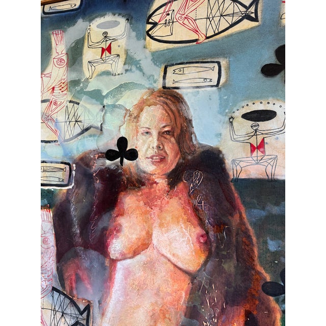 Sky Blue Walter Myers “Furmaid” Large-Scale Figurative Oil on Canvas, Signed and Dated 2007 For Sale - Image 8 of 11