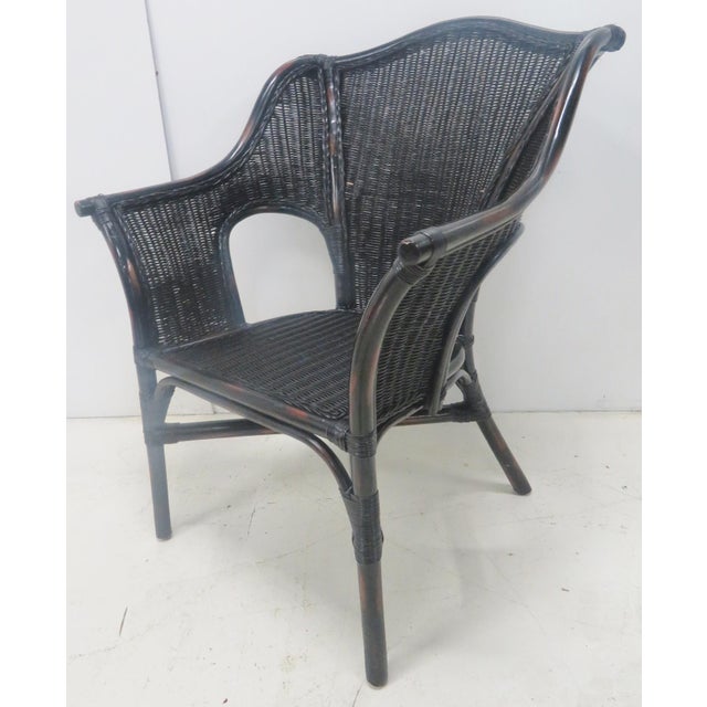 Black Wicker Side Chairs A Pair Chairish