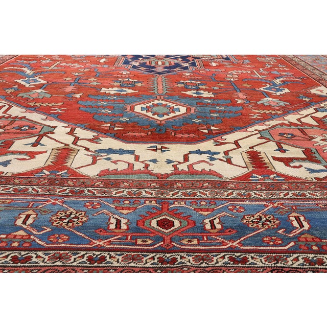 Late 19th Century Late 19th Century Persian Serapi Rug, 10'09 X 18'10 For Sale - Image 5 of 10