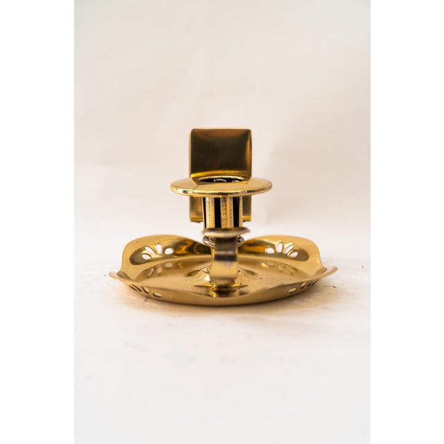 Metal Vintage Art Deco Candleholder with Matchbox Holder, 1920s For Sale - Image 7 of 10