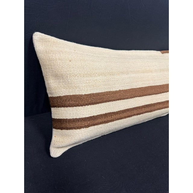 Turkish Hemp Pillow Cushion Natural Beige Brown Cushion Cover 14x45 #18026 Enhance your home decor with our Kilim Pillow...