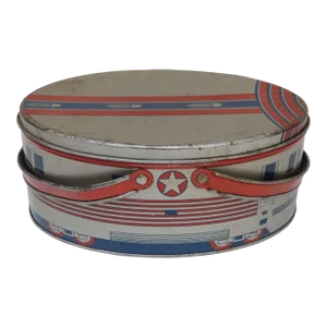 Vintage Burlington Zephyr Locomotive Tin Litho Lunchbox by Decoware