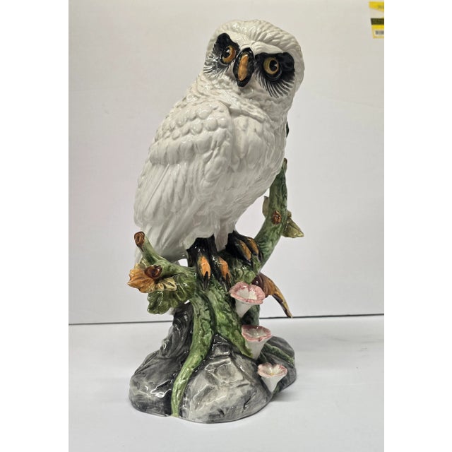 White Vintage White Porcelain Owl by Ronzan From Italy ,Signed. For Sale - Image 8 of 12