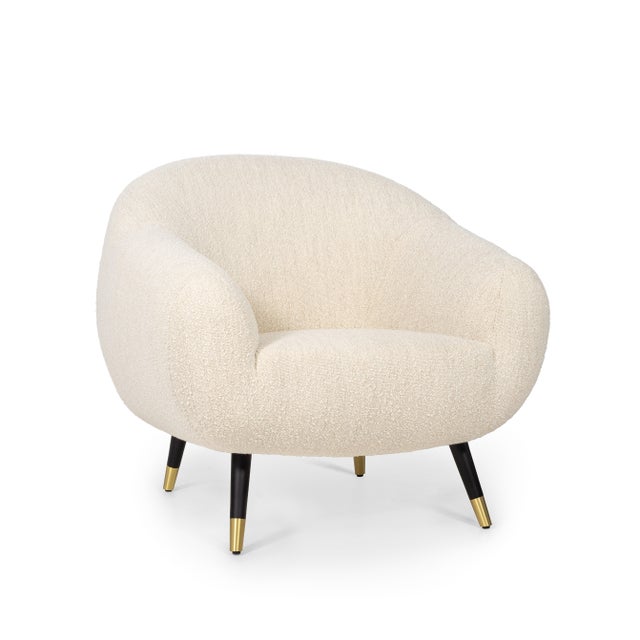 Niemeyer Lounge Chair in Bouclé with Dark Oak and Brushed Brass from InsidherLand For Sale - Image 13 of 13