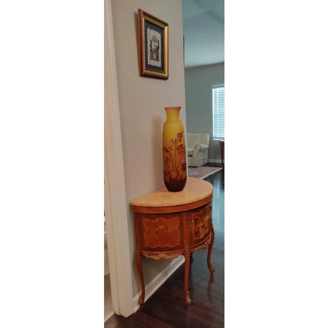 Glass Antique Emile Galle Glass Vase Signed For Sale - Image 7 of 12