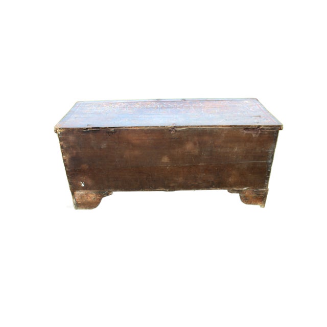 Wood Antique Spanish Painted Chest with Mudéjar and Moorish Influence, 1800 For Sale - Image 7 of 11