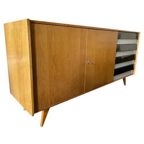 Mid-Century Sideboard with Plastic Drawer by Jiří Jiroutek for Interier Praha, 1960s For Sale