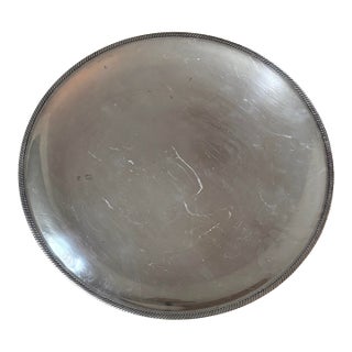 1940s 17" Large Silver Round Platter International Silver "Castleton #667” For Sale