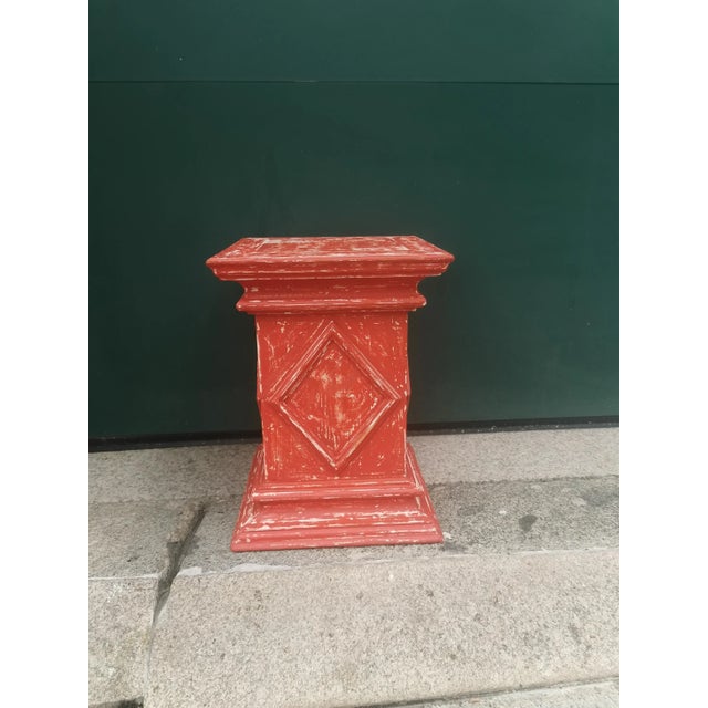 Antique Red Wooden Stand For Sale - Image 11 of 11