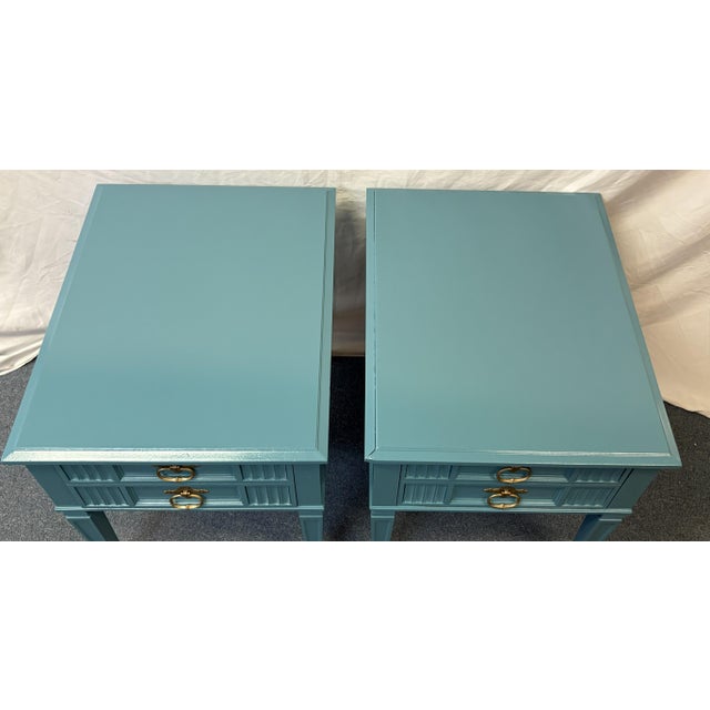 Wood Vintage Heritage Furniture Solid Wood End Tables/ Nightstands With New Paint- A Pair For Sale - Image 7 of 15
