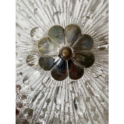 Vintage Swedish Sculptural Glass Ceiling Fixture with Floral Rosette, 1970 For Sale - Image 13 of 18