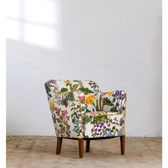 1940s Armchair Redressed in Print from Gocken Jobs, 1940s For Sale - Image 5 of 5