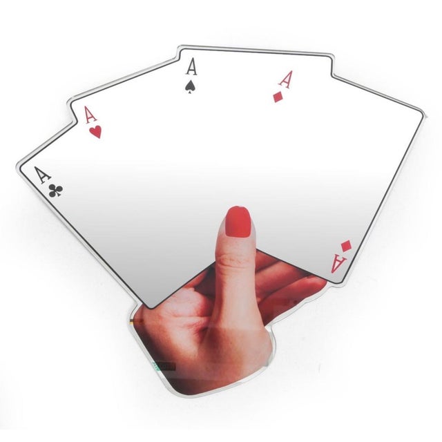 Seletti Giampiero Romano for Seletti Aces Poker Mirror For Sale - Image 4 of 8