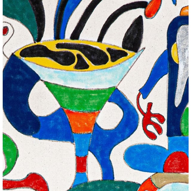 "The Aquarium" is a semi-abstract piece crafted using oil markers on canvas. Its vibrant hues and playful tones evoke the...