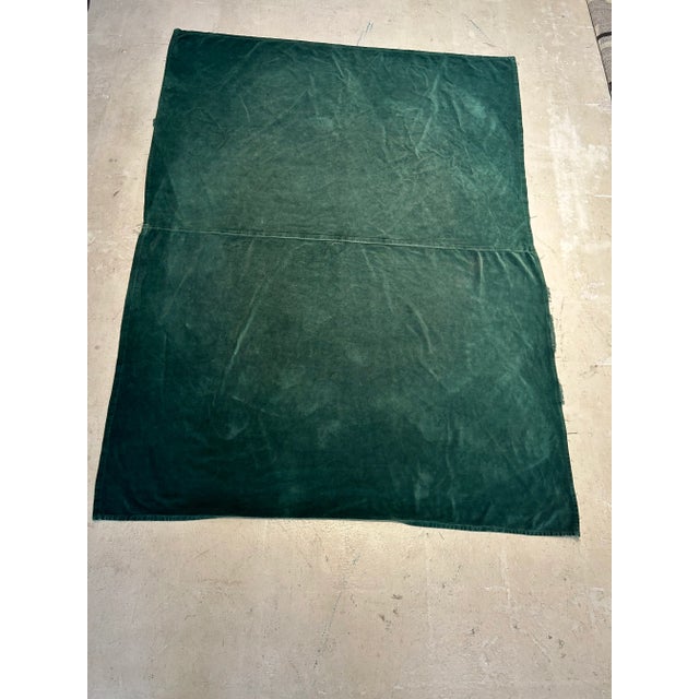 Vintage Forest Green Velvet Fabric Remnant For Sale - Image 4 of 5