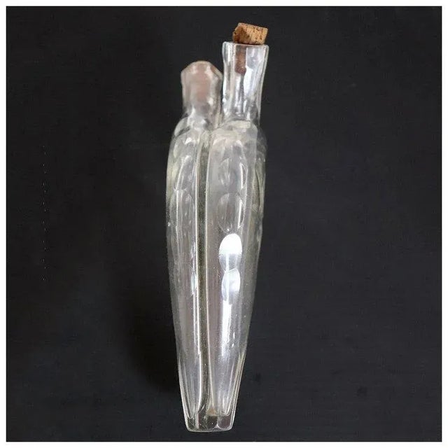 Mid 19th Century English Etched Glass Double Neck Gimmel Flask Perfume Bottle For Sale - Image 5 of 8