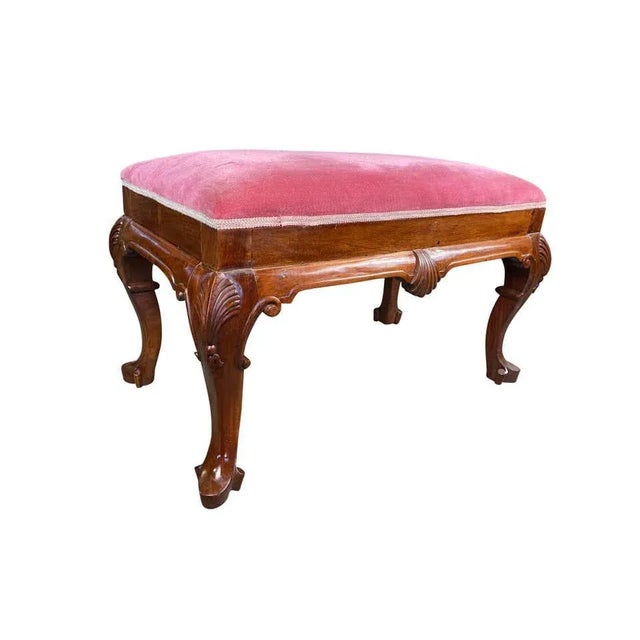 Queen Ann Powered Pink Stool, 20th Century For Sale - Image 4 of 13
