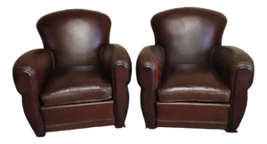 Set of Vintage Club Chairs in Leather