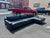 Authentic RH (Restoration Hardware) Italia Track Arm leather sectional featuring a streamlined, low-profile silhouette...