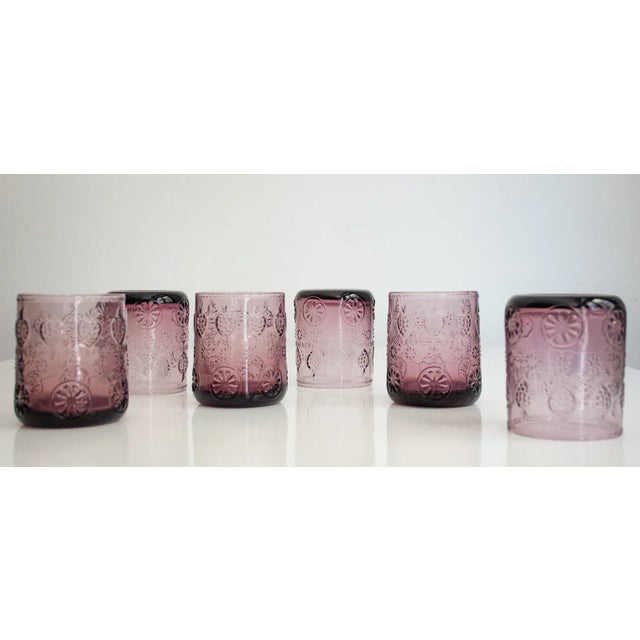 Mauve Art Deco Murano Glasses by Mariana Iskra, Set of 6 For Sale - Image 8 of 10