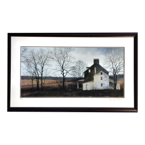 1990s Winter Farmstead Lithograph by Ray