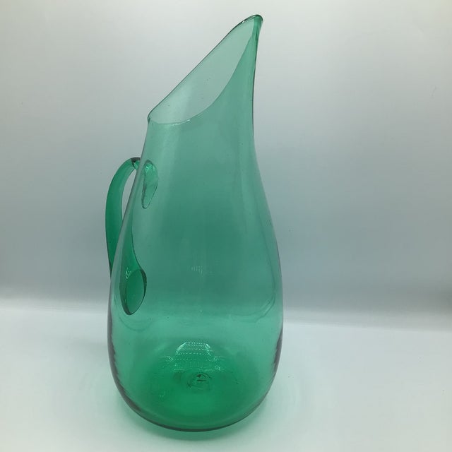 Blenko Teal Pitcher Designed by Winslow Anderson. For Sale In Sacramento - Image 6 of 12