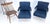 Pair of blue Quilted Leather Upholstery Seats Lucite Base Arm Lounge Club Chairs For Sale - Image 14 of 14