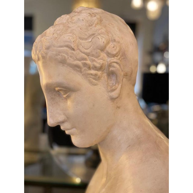 Unknwon, Plaster Bust of the God Hermes, 1900, Gesso For Sale - Image 13 of 18