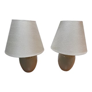 Ginger Jar Eggshell Ceramic Table Lamps, Pair For Sale