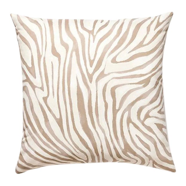 The House of Scalamandré Kenya Faux Suede Pillow, Sandstone For Sale
