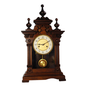 1924 German Shelf Table Buffet Cabinet Clock by Hamburg-Amerikanische Uhrenfabrik