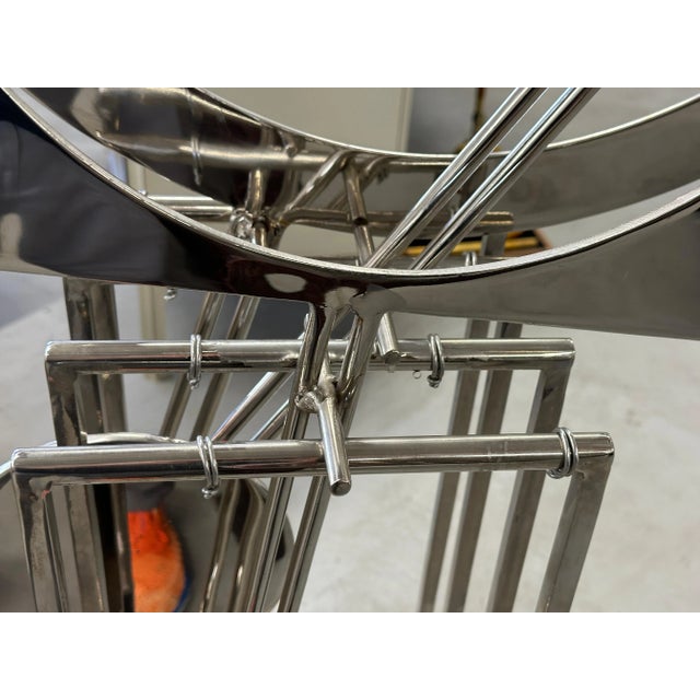 Silver Large Bruce Stillman Steel 1981 Kinetic Sculpture For Sale - Image 8 of 12