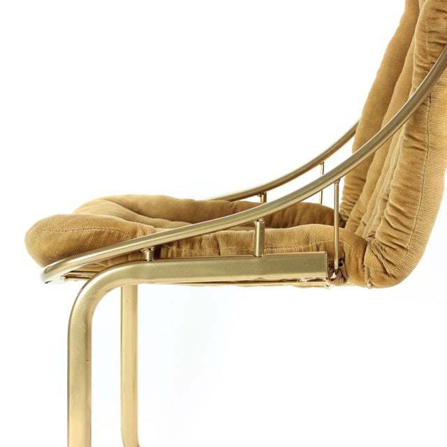 Beautiful Italian mid-century chairs produced in 1970s in Italy, Gastone Rinaldi Style. Originally finished in a gold...