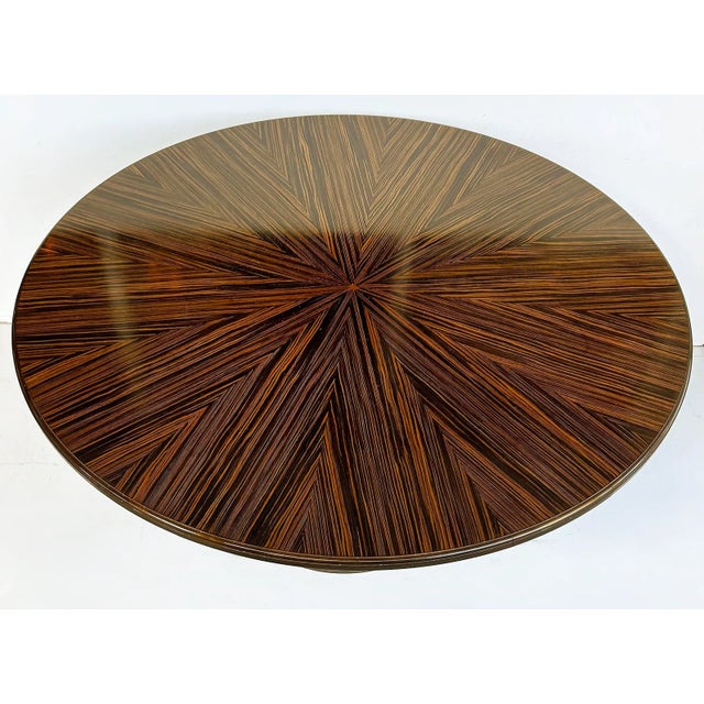Pregno Srl Macassar Ebony Round Pedestal Dining Table, Italy Art Deco Style For Sale In Miami - Image 6 of 10