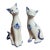 Vintage MCM Andrea by Sadek Porcelain Blue & White Siamese Cat Figurines- Set of 2 For Sale