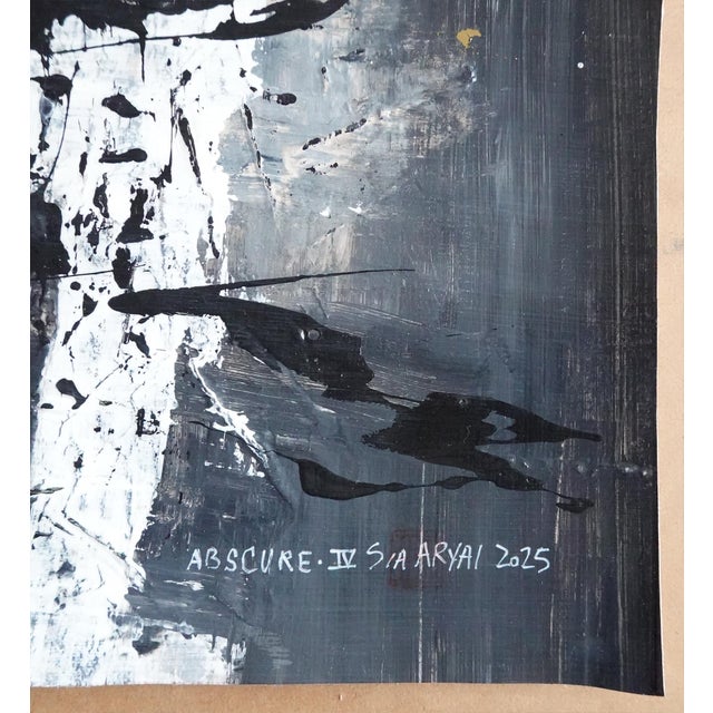 Abstract Abscure.IV Gold Framed Abstract Gold Leaf Painting For Sale - Image 3 of 5