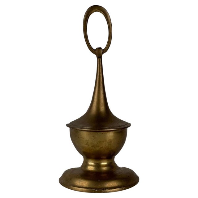 Sculptural Brass Doorstop with Ring Handle by Luigi Caccia Dominioni, 1950s For Sale - Image 12 of 12
