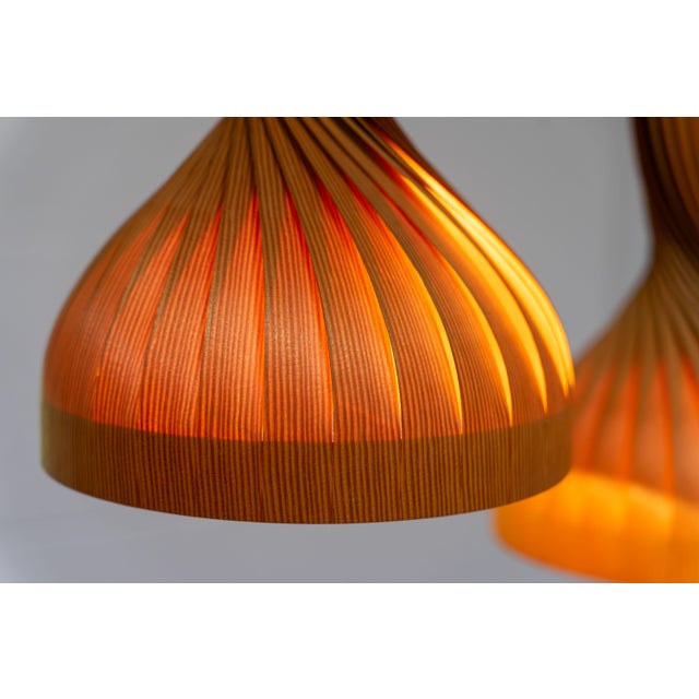 Pine Pendant Lamps by Hans-Agne Jakobsson Ellysett Sweden, 1960s, Set of 2 For Sale - Image 13 of 18