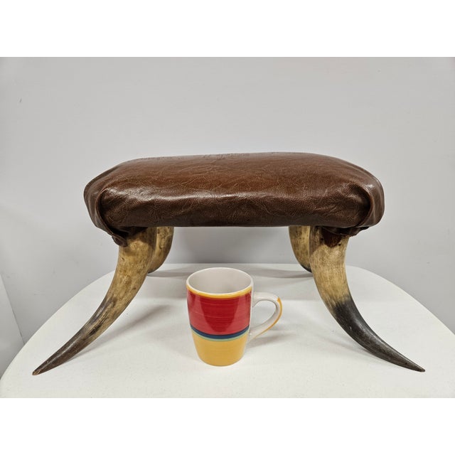 Southwest Horn and Leather Footstool For Sale - Image 17 of 17