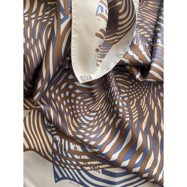 Contemporary Framed Hermès Silk Scarf "Onde De Chic" by Dimitri Rybaltchenko - Midnight Black Frame For Sale - Image 3 of 5