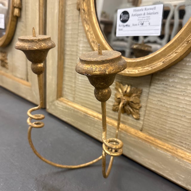 Antique French Pair of Paneled Mirrored Sconces For Sale In Atlanta - Image 6 of 10