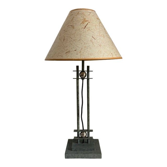 Vintage 1980s Postmodern Lamp With Decorative Metal Spheres For Sale