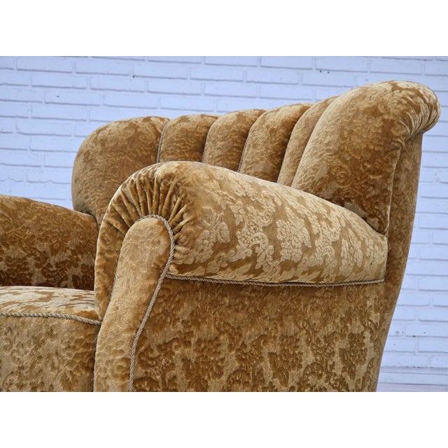 1960s Danish Oak Relax Armchair with Velour Upholstery, 1960s For Sale - Image 5 of 18